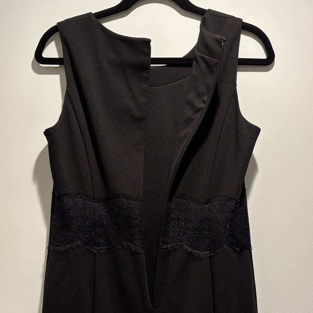 Rafaella Black Sleeveless Sheath Dress Lace Waist Inlay Size 6P LBD - Picture 9 of 11